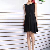 womens casualdaily sheath dress solid strap knee length sleeveless pol ...