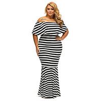 womens beach club simple bodycon dress solid striped boat neck maxi sl ...