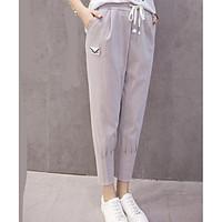 womens mid rise micro elastic sweatpants pants simple loose solid