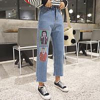 womens high rise micro elastic jeans pants simple slim solid