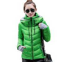 womens patchwork slim warm thicken fashion padded coat street chic sta ...