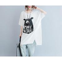 womens going out casualdaily simple street chic summer t shirt animal  ...