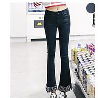 womens high rise strenchy jeans pants simple slim solid