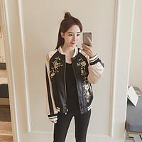 womens going out casualdaily street chic leather jackets solid asymmet ...