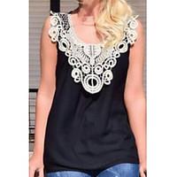 womens casualdaily simple t shirt print round neck sleeveless cotton t ...