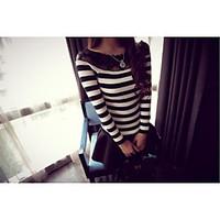 womens casualdaily simple t shirt striped round neck long sleeve cotto ...