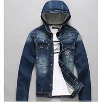 womens casualdaily simple spring denim jacket solid round neck long sl ...