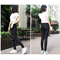 womens high rise strenchy jeans pants simple skinny solid