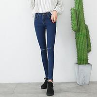 womens mid rise strenchy jeans pants simple slim skinny solid