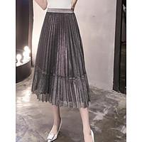 womens holiday midi skirts swing solid summer