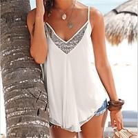 Women\'s Halter Cover-Up Solid Polyester Patchwork