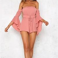 womens mid rise going out rompers sexy cute loose backless solid color ...