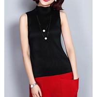 womens casualdaily simple blouse solid crew neck sleeveless cotton thi ...