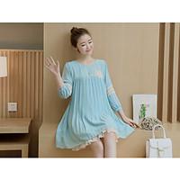 womens casualdaily beach simple loose dress solid round neck above kne ...