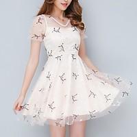 womens going out holiday cute a line dress print v neck mini short sle ...