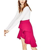 womens midi skirts cute street chic trumpetmermaid pure color solid