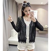 womens daily cute short cardigan solid v neck long sleeve roman knit s ...