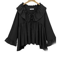 womens casual cute fall blouse solid asymmetrical long sleeve cotton m ...