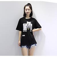 womens casual simple summer t shirt solid round neck short sleeve cott ...