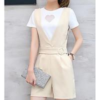 womens going out cute summer t shirt dress suits solid round neck shor ...