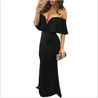 womens going out party club sexy sheath dress solid boat neck maxi sle ...