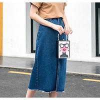 Women\'s Casual/Daily Midi Skirts A Line Pure Color Solid Summer