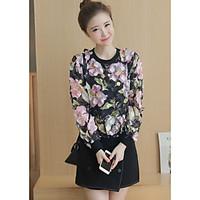 Women\'s Daily Sweatshirt Floral Crew Neck strenchy Other Long Sleeve Spring Fall