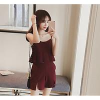 womens work sexy summer t shirt pant suits solid strapless sleeveless