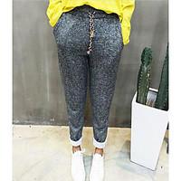 womens mid rise micro elastic skinny pants simple slim solid dots