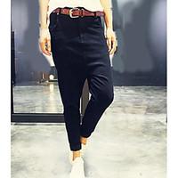 womens mid rise inelastic skinny pants simple harem solid