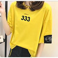 womens casual simple summer t shirt solid round neck short sleeve cott ...