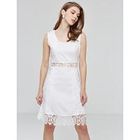 womens sexy casual lace cute inelastic sleeveless above knee dress chi ...