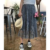 womens going out midi skirts swing solid summer