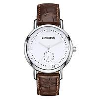 womens mens sport watch chinese quartz leather band casual black brown