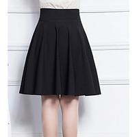 womens going out knee length skirts a line solid summer