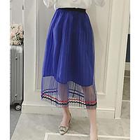 womens going out midi skirts swing solid summer