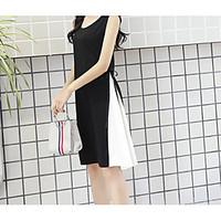 womens other casual shift dress solid round neck maxi sleeveless other ...