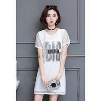 womens daily casual simple a line dress quotes sayings round neck abov ...