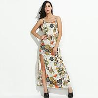 womens sexy print cute maxi plus sizes micro elastic sleeveless maxi d ...