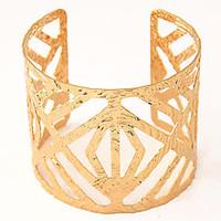 Women\'s European Fashion Wild Matte Metal Hollow Cuff Bracelets