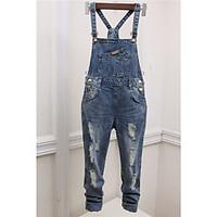 womens mid rise micro elastic loose overalls pants street chic loose p ...