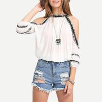 womens beach holiday sexy summer blouse solid crew neck sleeveless ray ...