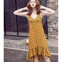 womens casualdaily street chic trumpetmermaid dress floral v neck knee ...