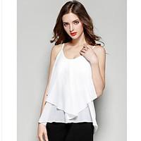 womens casualdaily simple summer blouse solid strap short sleeve cotto ...