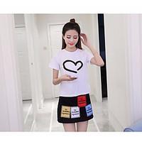 womens going out casualdaily simple cute summer t shirt skirt suits pr ...
