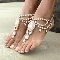 Women\'s Anklet/Bracelet Rhinestone Alloy Fashion Bohemian Flower Silver Gold Women\'s Jewelry For Daily Casual 1pc