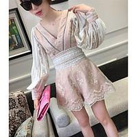 womens casualdaily chiffon dress print round neck above knee long slee ...