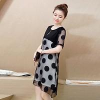 womens casualdaily street chic loose dress print round neck above knee ...