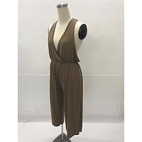 womens mid rise going out jumpsuits sexy loose solid color summer