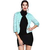 Women\'s Regular Padded Coat, Simple Casual/Daily Solid-Polyester Polypropylene Long Sleeve Blue Pink Black